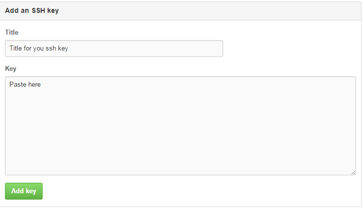 github-add-ssh-key-form